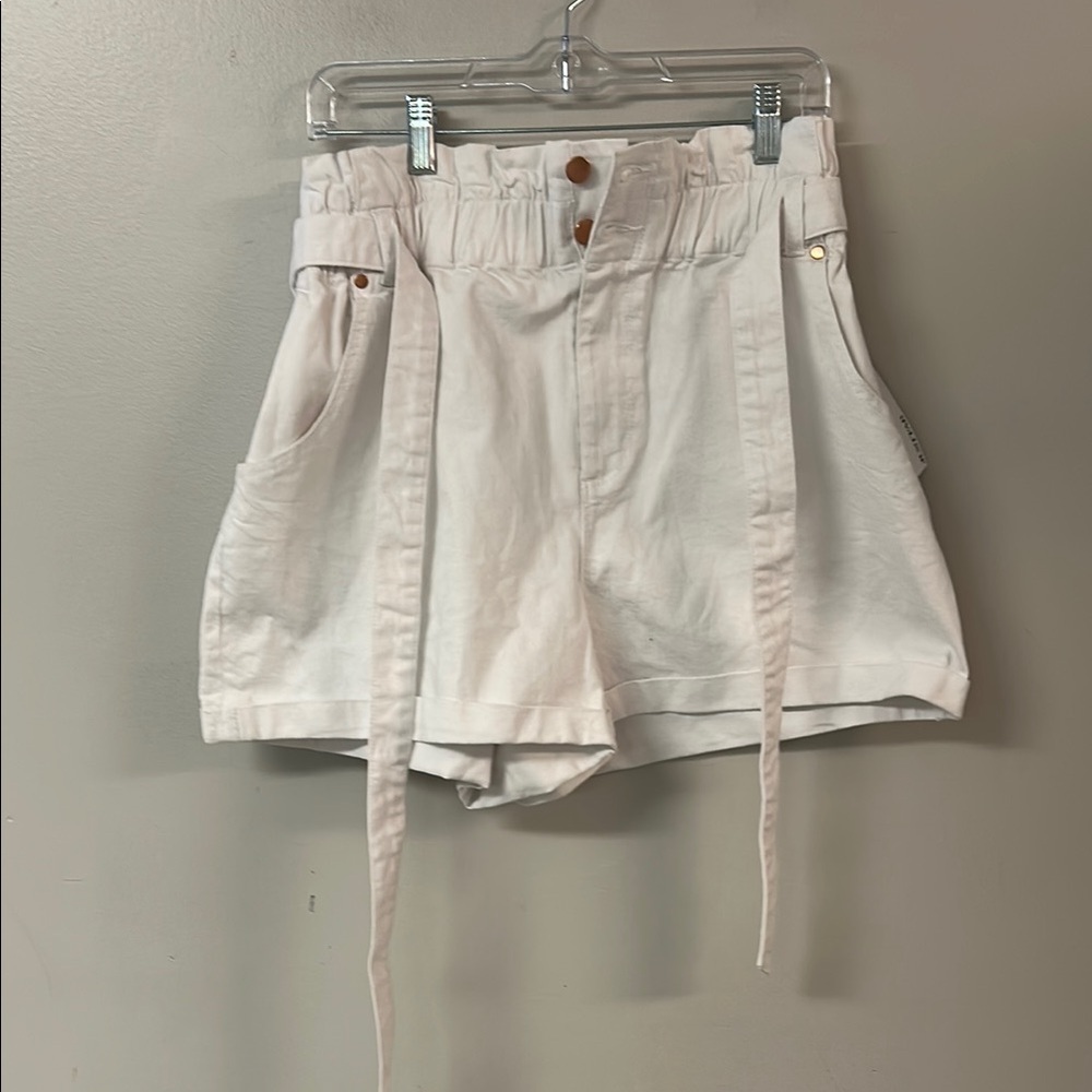 White Women's High-Waisted Shorts